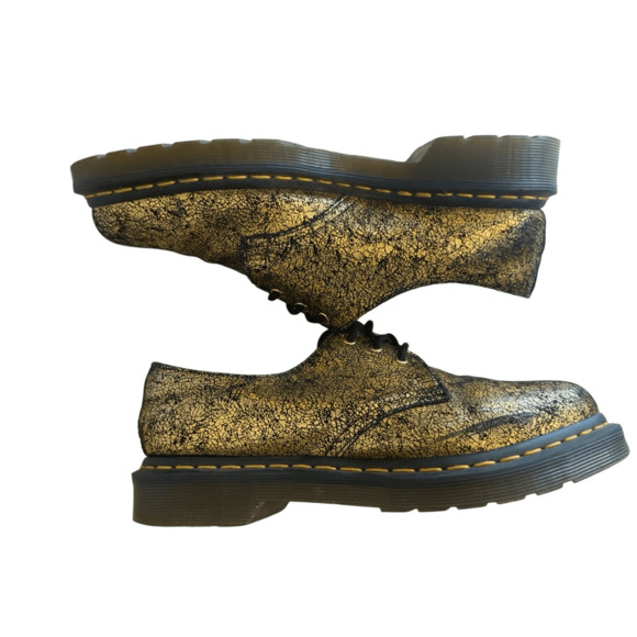 Doc Martens Pascal Crackle Gold Oxfords - Picture 10 of 11